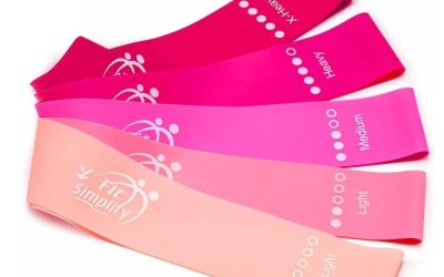 Bandas de ejercicios de bucle de resistencia de Fit Simplify con guía de instrucciones y bolsa de transporte, juego de 5