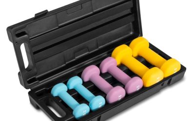 Yes4All Neoprene Coated Dumbbell Hand Weight Sets – Multiple Weight Options with Rack, Anti-roll, Anti-Slip, Hexagon Shape