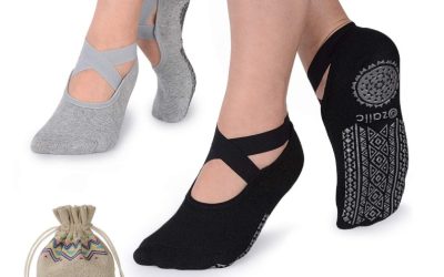 Ozaiic Calcetines de Pilates para Mujeres Antideslizantes con Agarre, Calcetines de Yoga con Agarres para Barre, Hospital, Ballet, Danza, Entrenamiento Descalzo