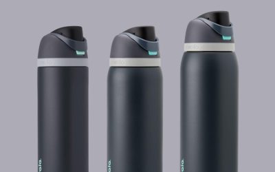 Owala FreeSip – Botella de agua aislada de acero inoxidable con popote, botella de agua deportiva sin BPA, ideal para viajes, 40 onzas, mezclilla